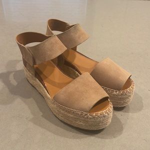 Franco Sarto Knit Wedge Sandal w/ Velcro Strap Size 6.5